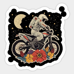 astronauts ride a bike Sticker